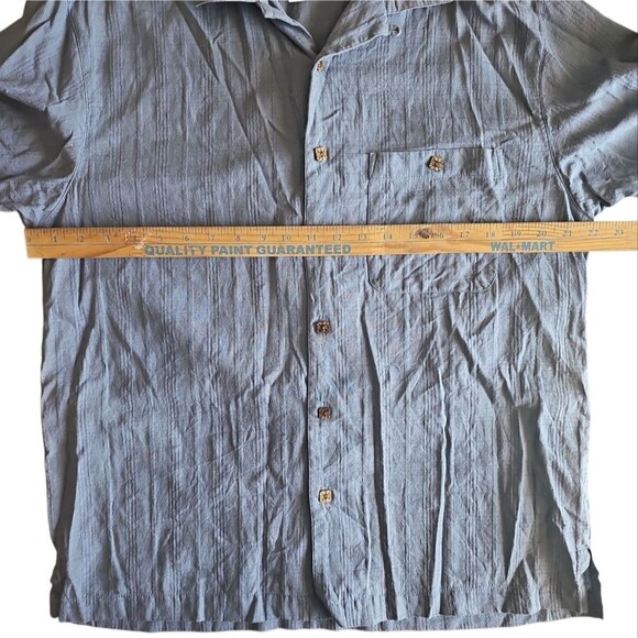 Boca Classics Island Wear Silk Cotton Camp Button Front Shirt Sz L Coastal Chic - Picture 10 of 14
